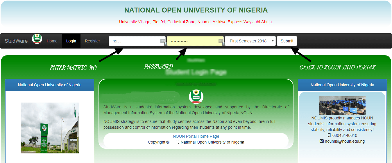 03 NOUN STUDENT PORTAL RESULT LOGIN PAGE WHILE CHECKING RELEASED NOUN EXAM RESULT.png