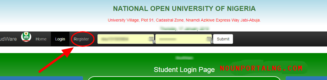 3 www.Nouonline.net Student Portal Register button for New Students Registration.png